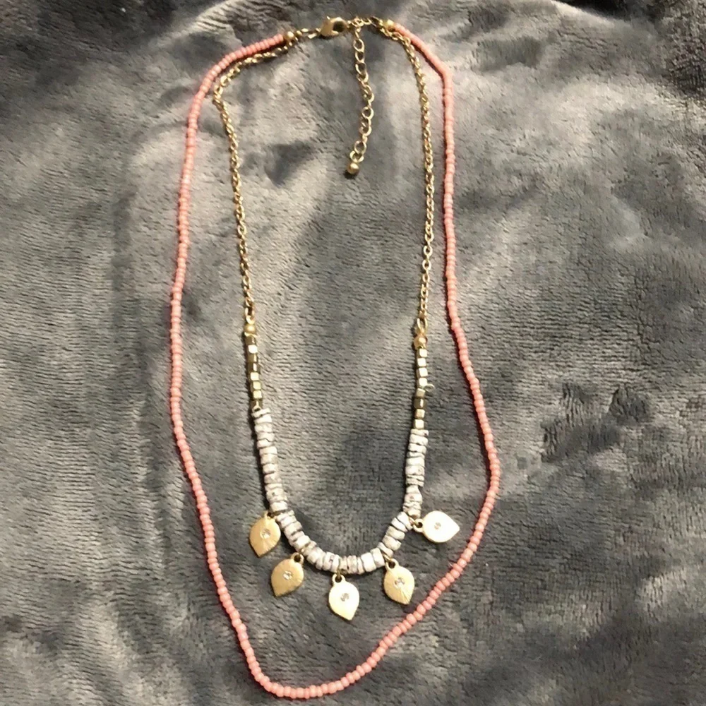 Pink AND GRAY NECKLACE